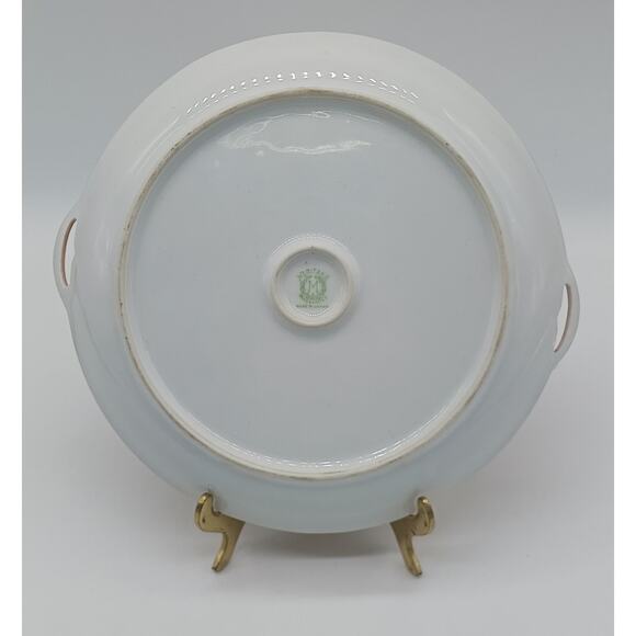 VTG Noritake Handled Hand Painted Round Serving Plate Landscape Tree in Meadow - Picture 6 of 9